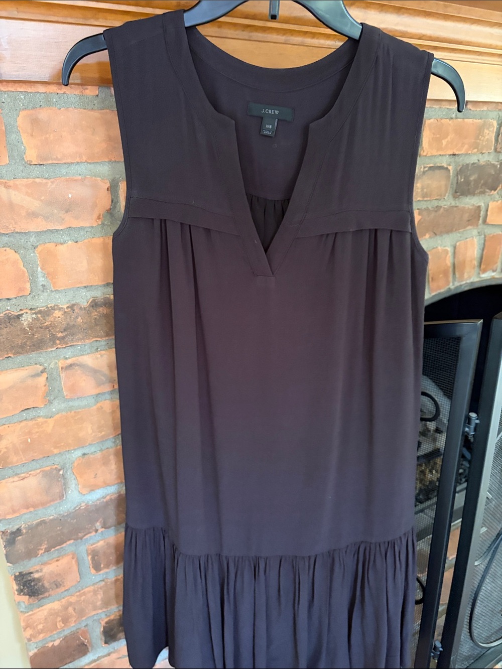 J. Crew Black  Sleeveless V-Neck Tiered Dress